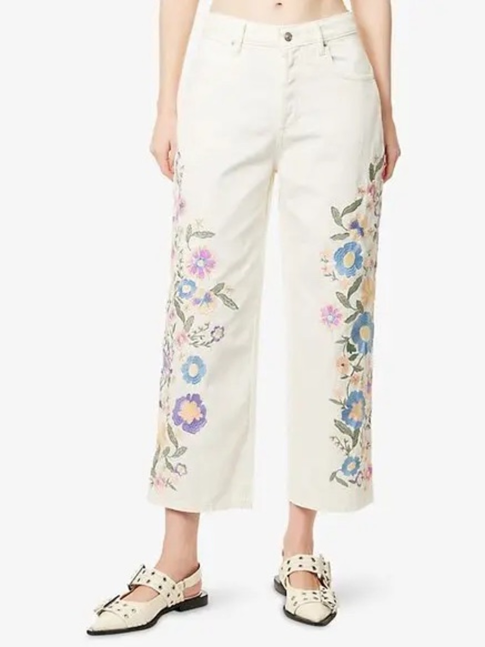 Free People Willow Floral Embroidered Jean - 29